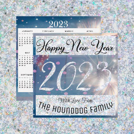 Pequeña Feliz Año Nuevo 2023 con tarjeta Calender