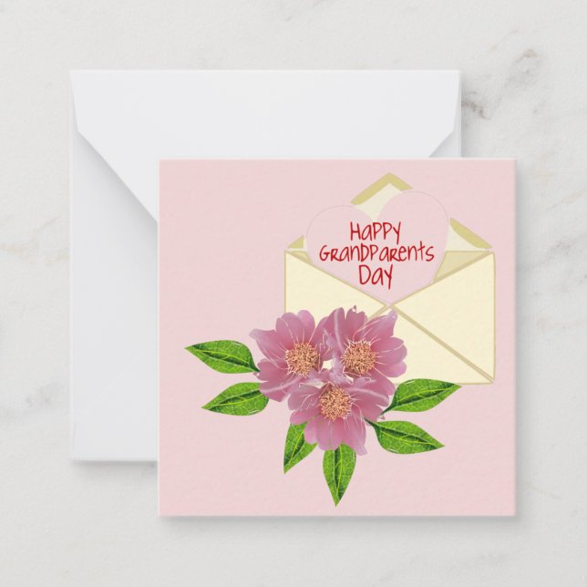 Pequeña Feliz Día de los Abuelos Tarjeta (Anverso)