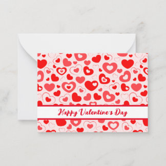 Pequeña Feliz Día de San Valentín tarjeta plana de corazon