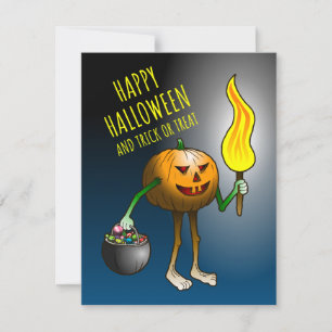 Pequeña Feliz Halloween y tarjeta de Truco o Trato