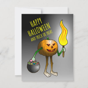 Pequeña Feliz Halloween y tarjeta de Truco o Trato