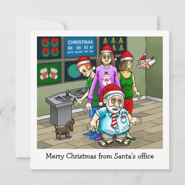 Pequeña Feliz Navidad de la Oficina de Santa Tarjeta de Na (Anverso)
