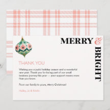 Feliz y Brillante Tarjeta de Navidad Negocios Rosa