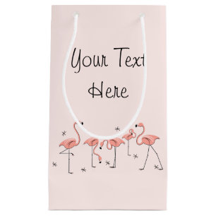 Pequeña Flamingos Grupo rosa Bolsa de regalo de texto pequ