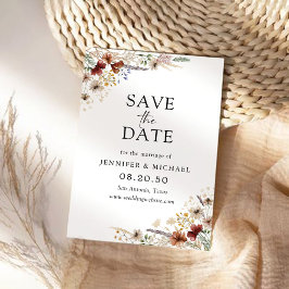 Pequeña Flor Silvestre Guardar La Tarjeta De Fecha