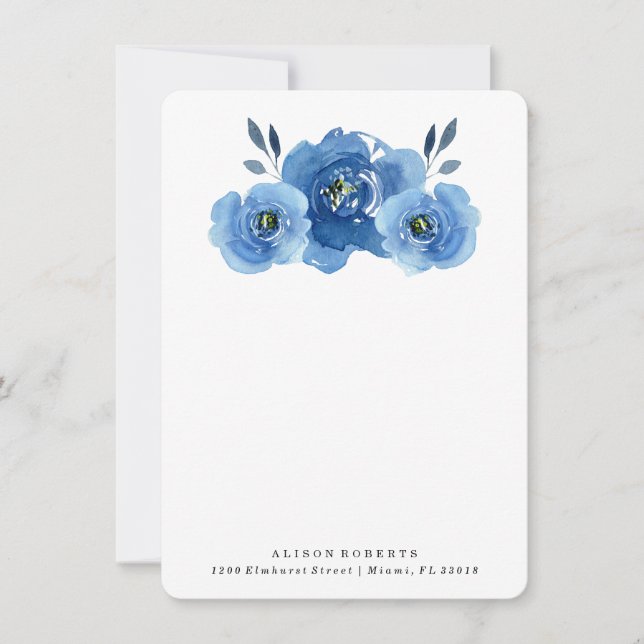 Pequeña Flores de índigo | Tarjeta de presentación persona (Anverso)