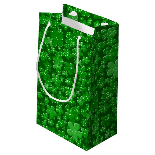 Pequeña Flores dispersas, BOLSA DE REGALO Verde (Angulo reverso)