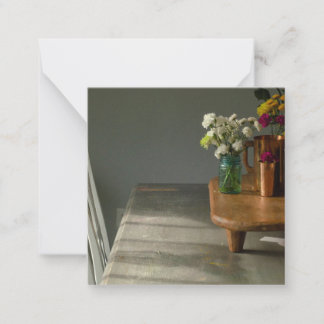 Pequeña Flores y mesa de época Tarjeta de saludo de por vi