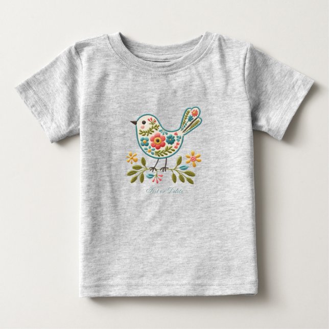 Pequeña florida verde deja camiseta para bebé (Anverso)