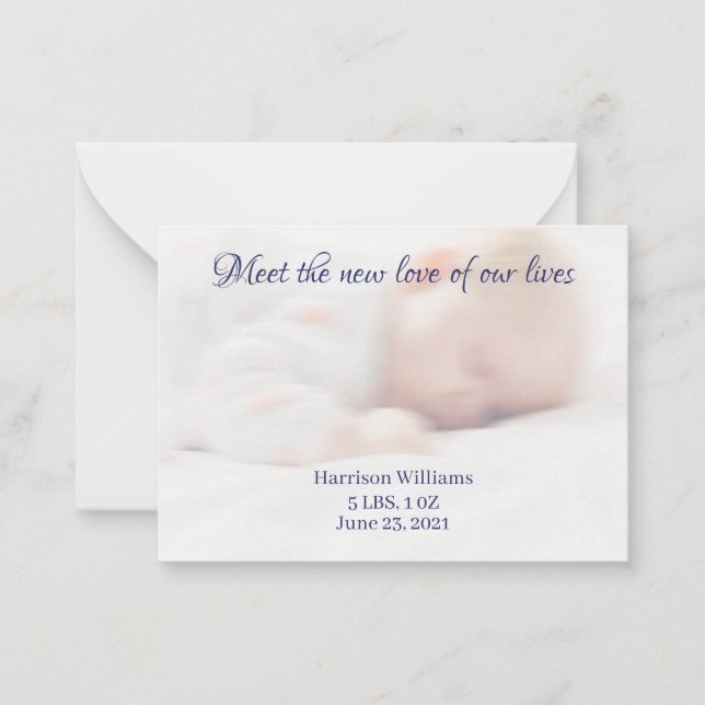 Pequeña Foto del personalizado Nacimiento Tarjeta de Invit (Anverso)