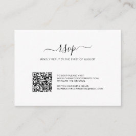 Pequeña Foto simple Código QR Boda Presupuestaria Tarjeta 