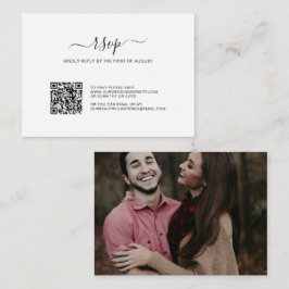 Pequeña Foto simple Código QR Boda Presupuestaria Tarjeta