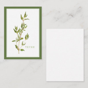 Pequeña FRESCA THYME 3.5x2.5 Tarjeta plana / verde