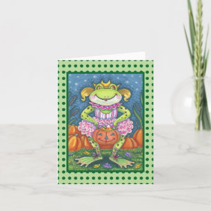 PEQUEÑA FROG HOPPY HALLOWEEN TARJETA DE NOTA Verse