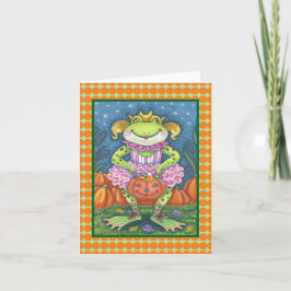 PEQUEÑA FROG HOPPY HALLOWEEN TARJETA DE NOTA Verse