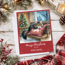 Gato de Navidad Tarjeta de vacaciones personalizad