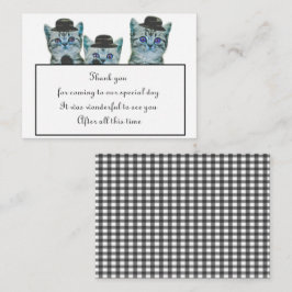 Pequeña Gato lindo con tarjeta de agradecimiento Gorra