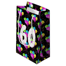 Pequeña Globos para el 60 cumpleaños y bolsa de regalo peq
