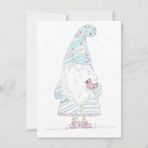 Pequeña Goma azul - Tarjeta de Navidades de un solo panel