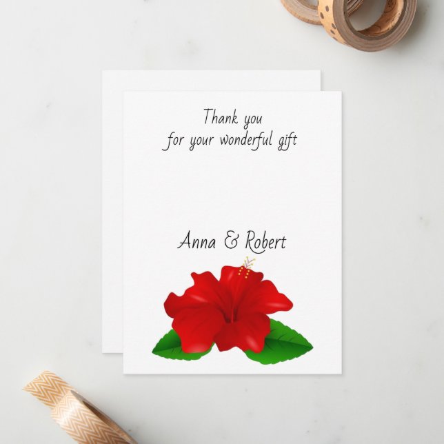 Pequeña Gracias tarjeta de hibisco (Anverso/Reverso In Situ)