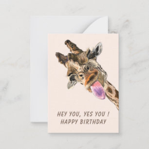Pequeña Graciosa Tarjeta de Cumpleaños Girafa Jugadora - T
