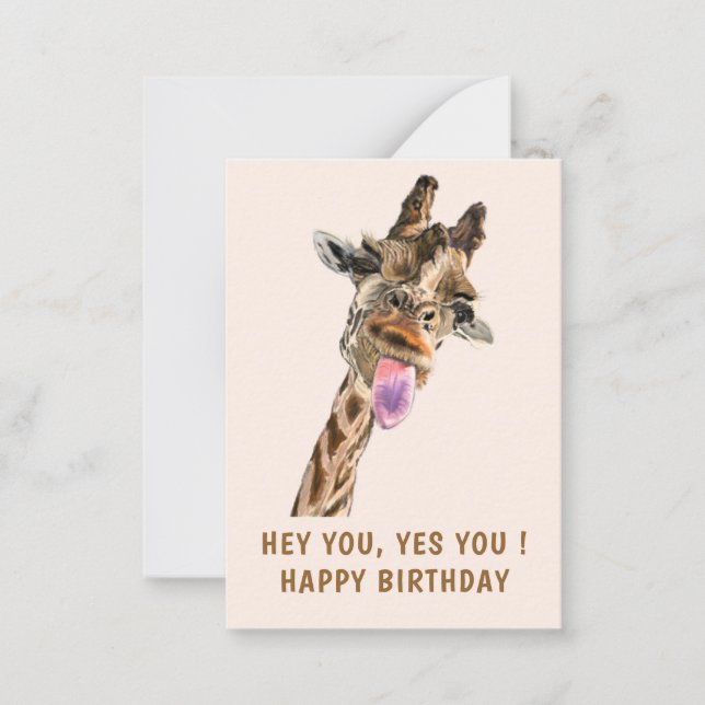 Pequeña Graciosa tarjeta de cumpleaños Giraffe (Anverso)