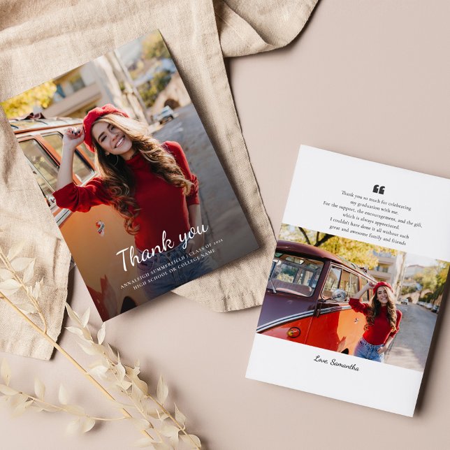 Pequeña Graduación 2025 Foto Grad Gracias Tarjeta Fotográf (Graduation 2025 Photo Grad Thank You Photo Card)