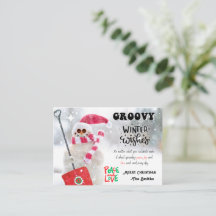 GROOVY WINTER DESEA TARJETA DE REUNIÓN DE VACACION