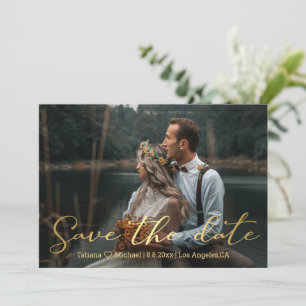 Pequeña guardar la tarjeta de foto del boda del guión de m