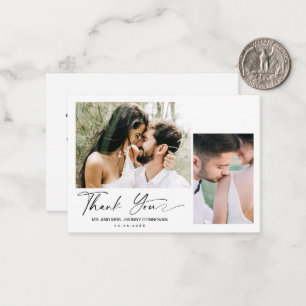 Pequeña Guión mínimo Dos Bodas de fotos Gracias Tarjeta
