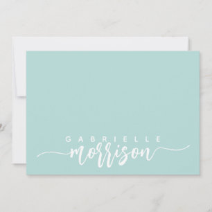 Pequeña Guión verde azul personalizado Nombre tarjeta de n