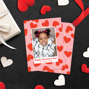 Pequeña Heart Lollipops Tarjeta fotográfica de San Valentí