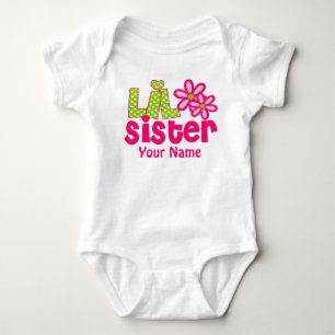 Pequeña hermana Camisa Rosa y Verde Personalizada