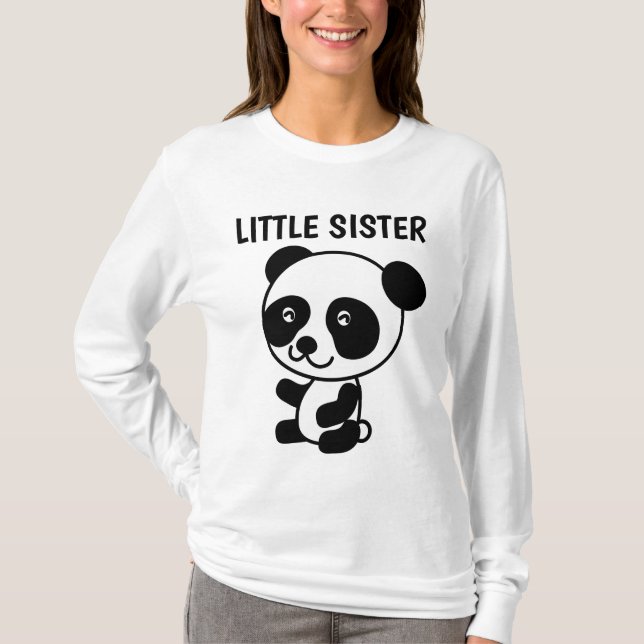 PEQUEÑA HERMANA Panda Bear camisetas (Anverso)