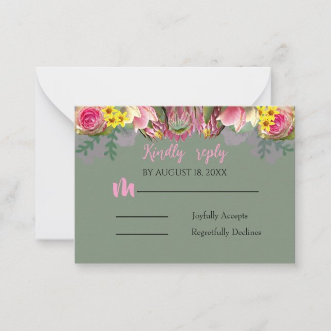 Pequeña Hermosa tarjeta de respuesta de jaula de jardín fl (Anverso)