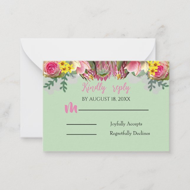 Pequeña Hermosa tarjeta de respuesta de la Casa de la Mone (Anverso)