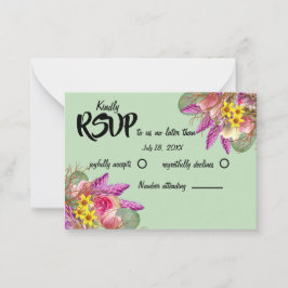 Pequeña Hermosa tarjeta RSVP de la Casa de la Moneda de lo