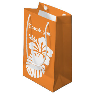 Pequeña Hibisco tropical en bolsa de regalo Naranja
