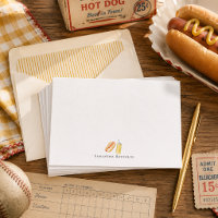 Hot Dog & Mostaza Monograma | Tarjeta plana person