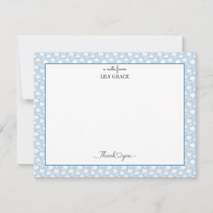 Pequeña Hydrangea Chintz Azul y Blanco Tarjeta Plana de Ag