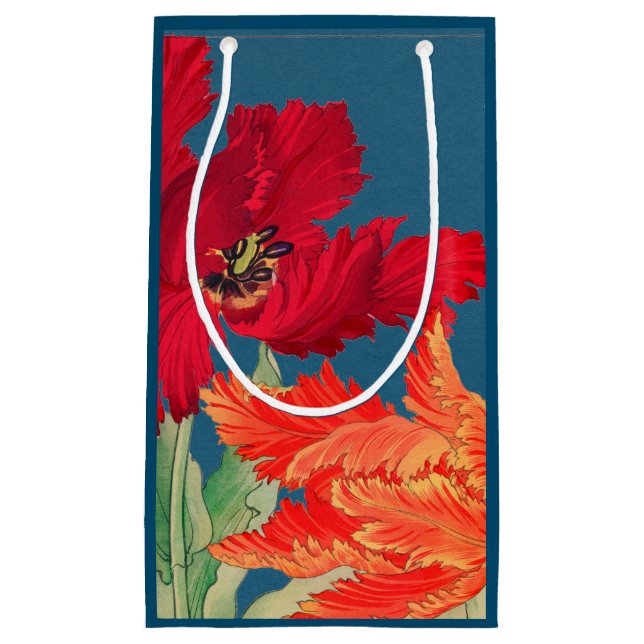 PEQUEÑA IMPRESIÓN JAPONESA AZUL DE LA BOLSA DE REGALO (Anverso)