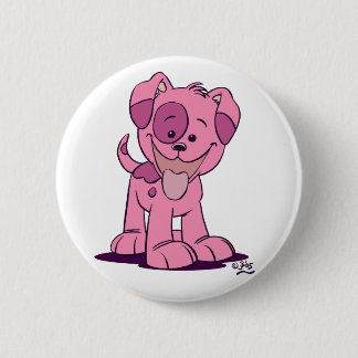 Pequeña insignia de botón de cachorro rosa