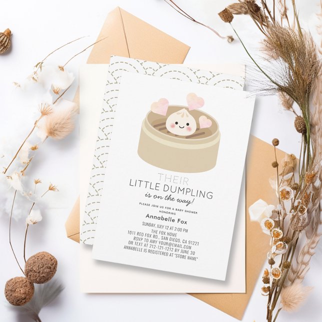 Pequeña invitación a Baby Shower (Little Dumpling Baby Shower Invitation)