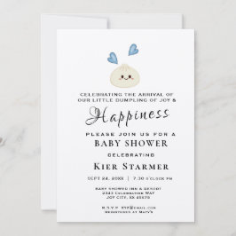 Pequeña invitación a Baby Shower azul