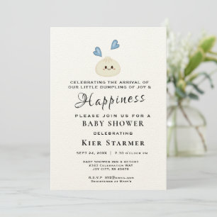 Pequeña invitación a Baby Shower azul