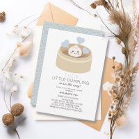 Pequeña invitación a Baby Shower azul