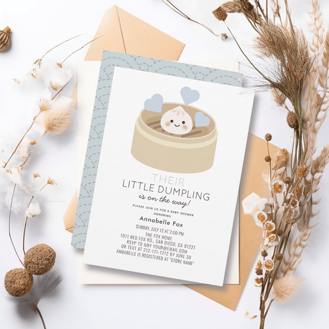 Pequeña invitación a Baby Shower azul (Subido por el creador)