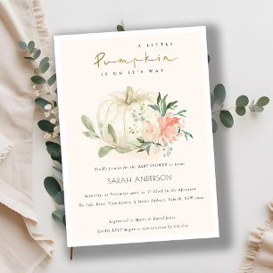 Pequeña invitación a Baby Shower con la floral de