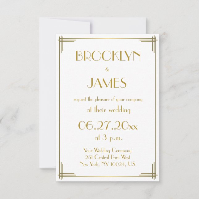 Pequeña invitación a la boda de oro del gran Gatsb (Anverso)