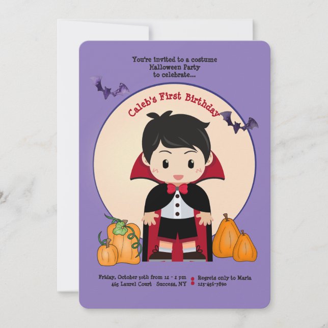 Pequeña invitación a la dracula (Anverso)